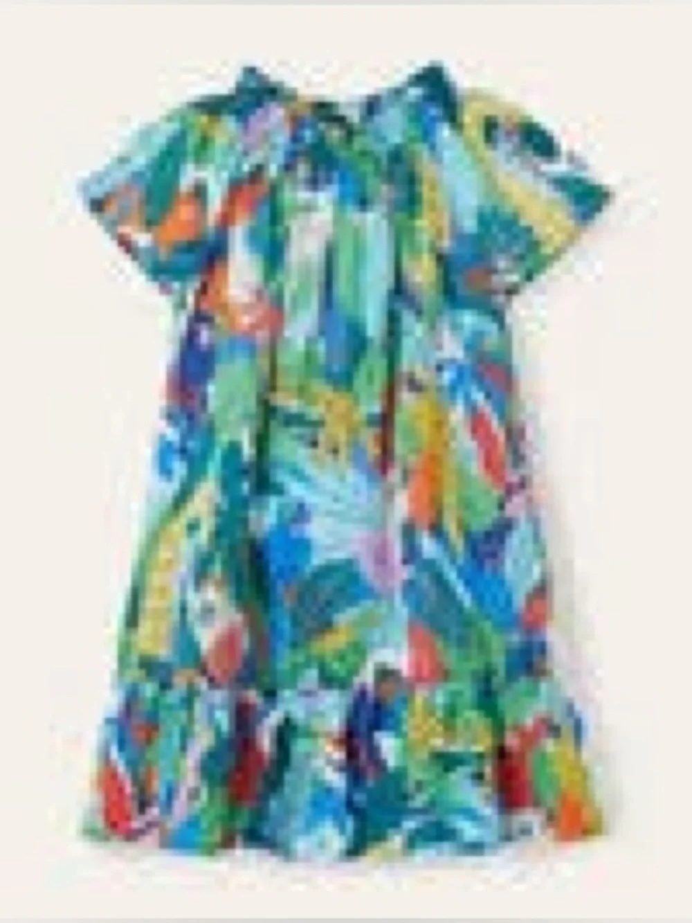 Smocked Printed Kaftan	  	 	 	  Colour:	Multi Endangered Jungle